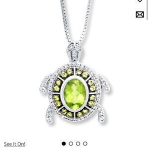 Peridot turtle necklace